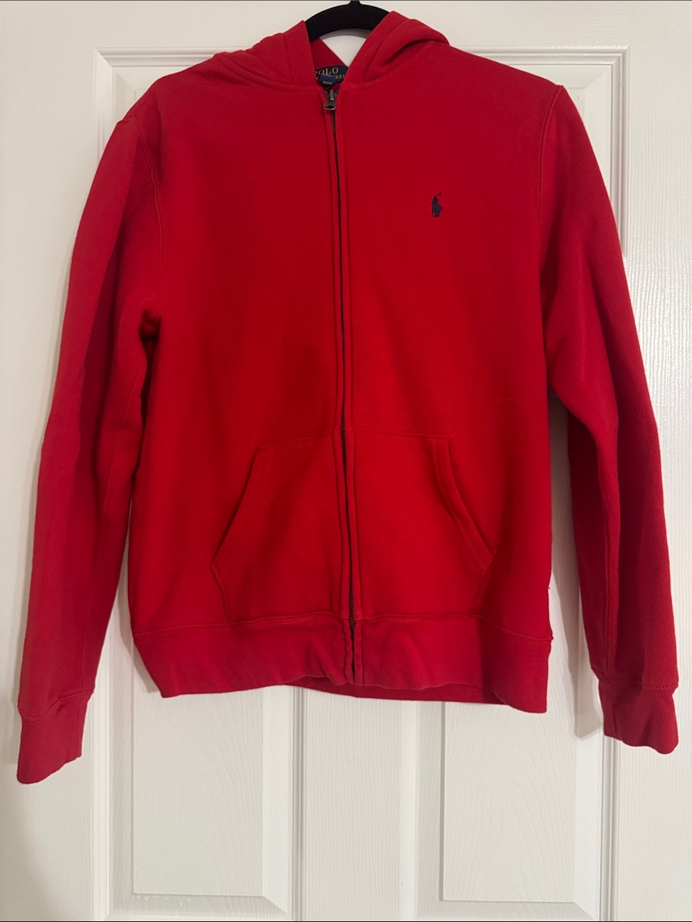 Polo by Ralph Lauren Kids Red Full-Zip Hoodie with Embroidered Pony